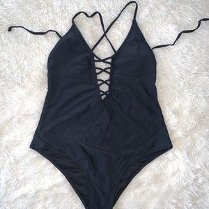 Fashion Nova strappy one-piece swimsuit